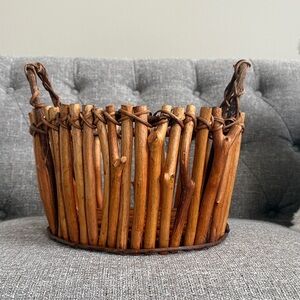 Rustic Wooden Twig Basket